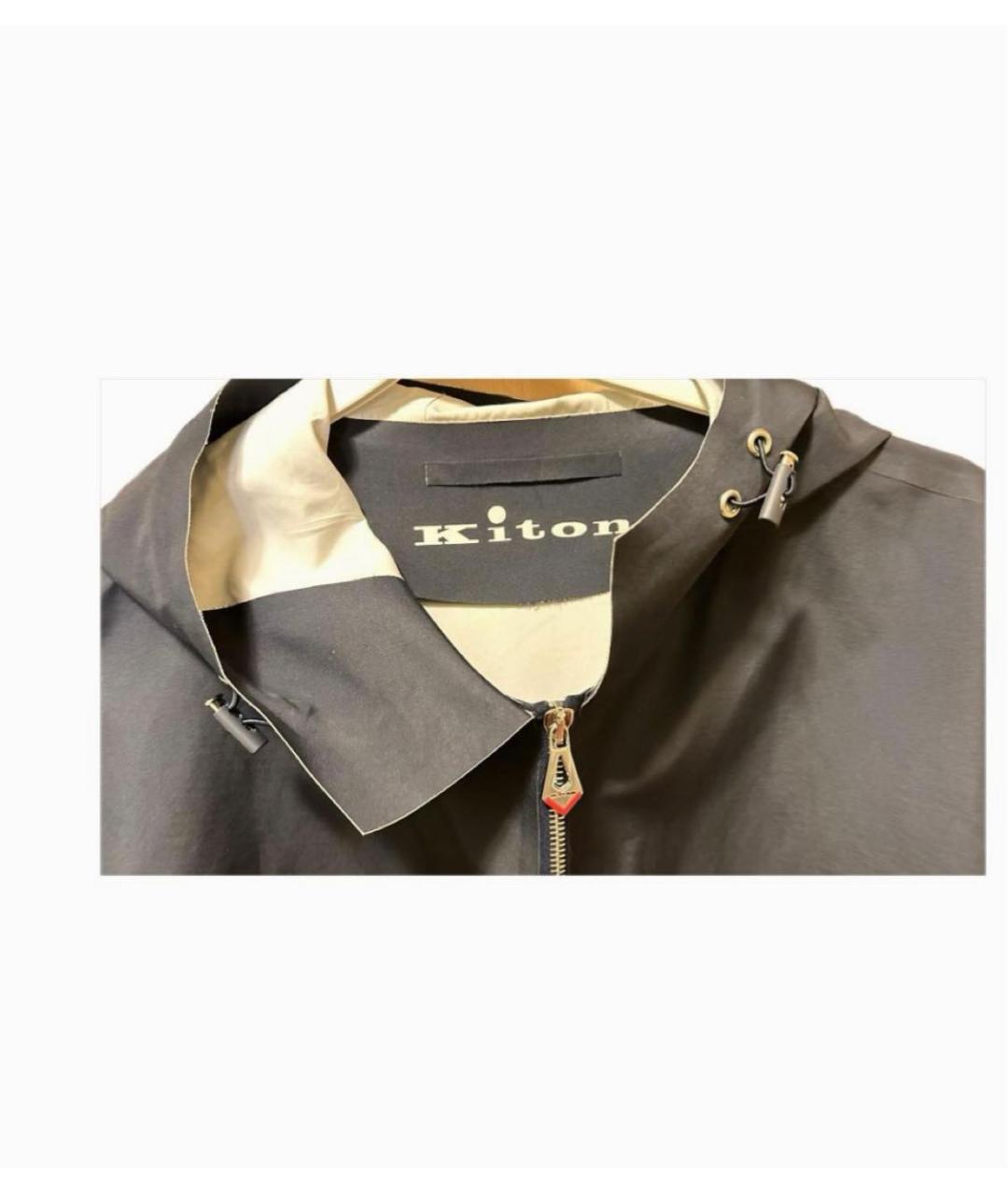 KITON Темно-синий тренч/плащ, фото 3