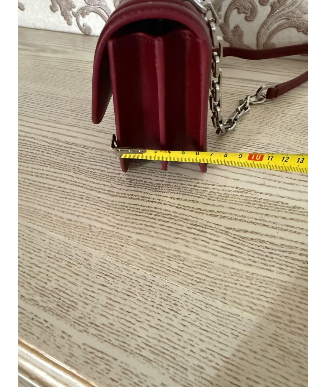 PINKO Бордовая кожаная сумка через плечо, фото 7