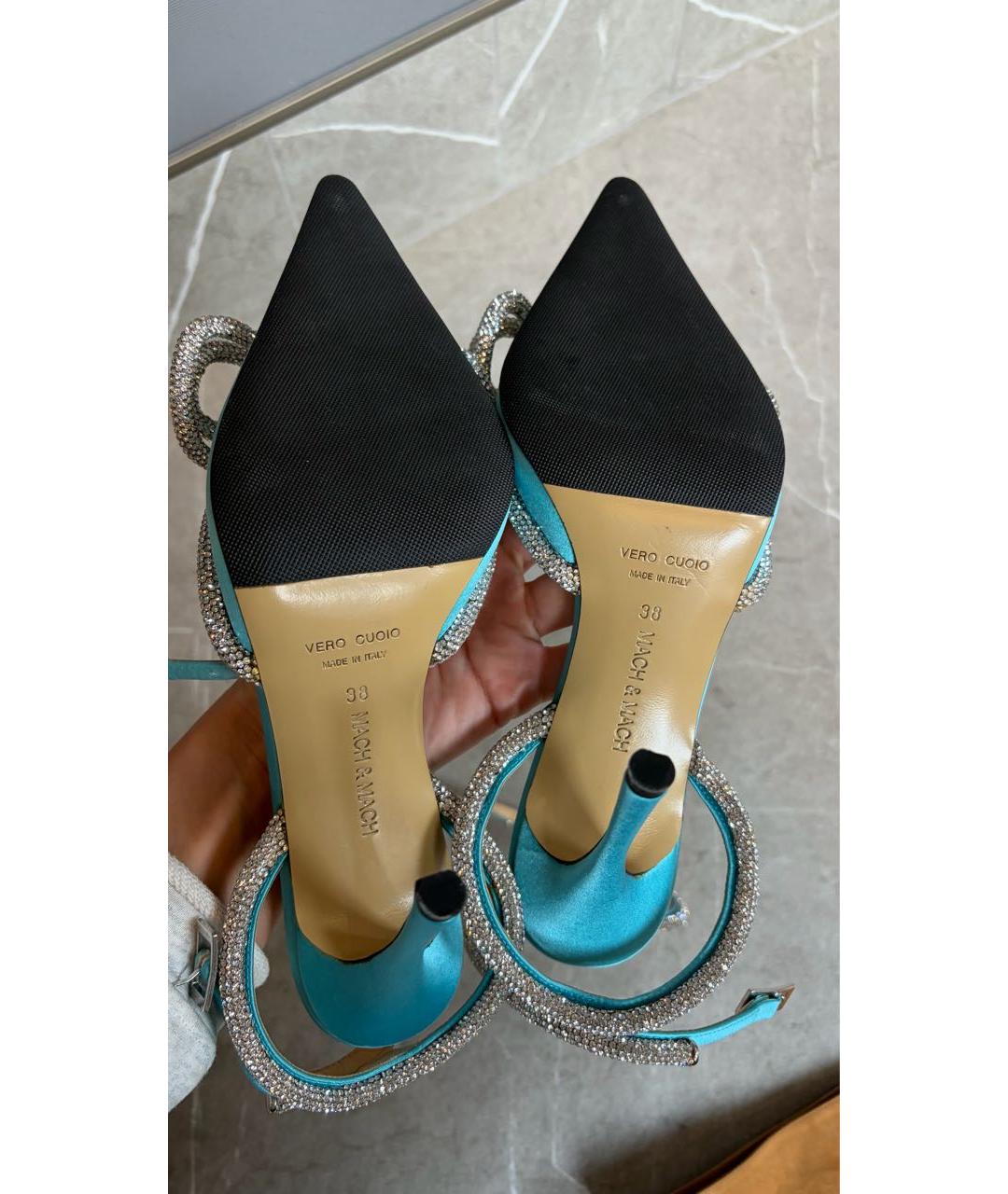 MACH&MACH Голубые текстильные туфли, фото 5