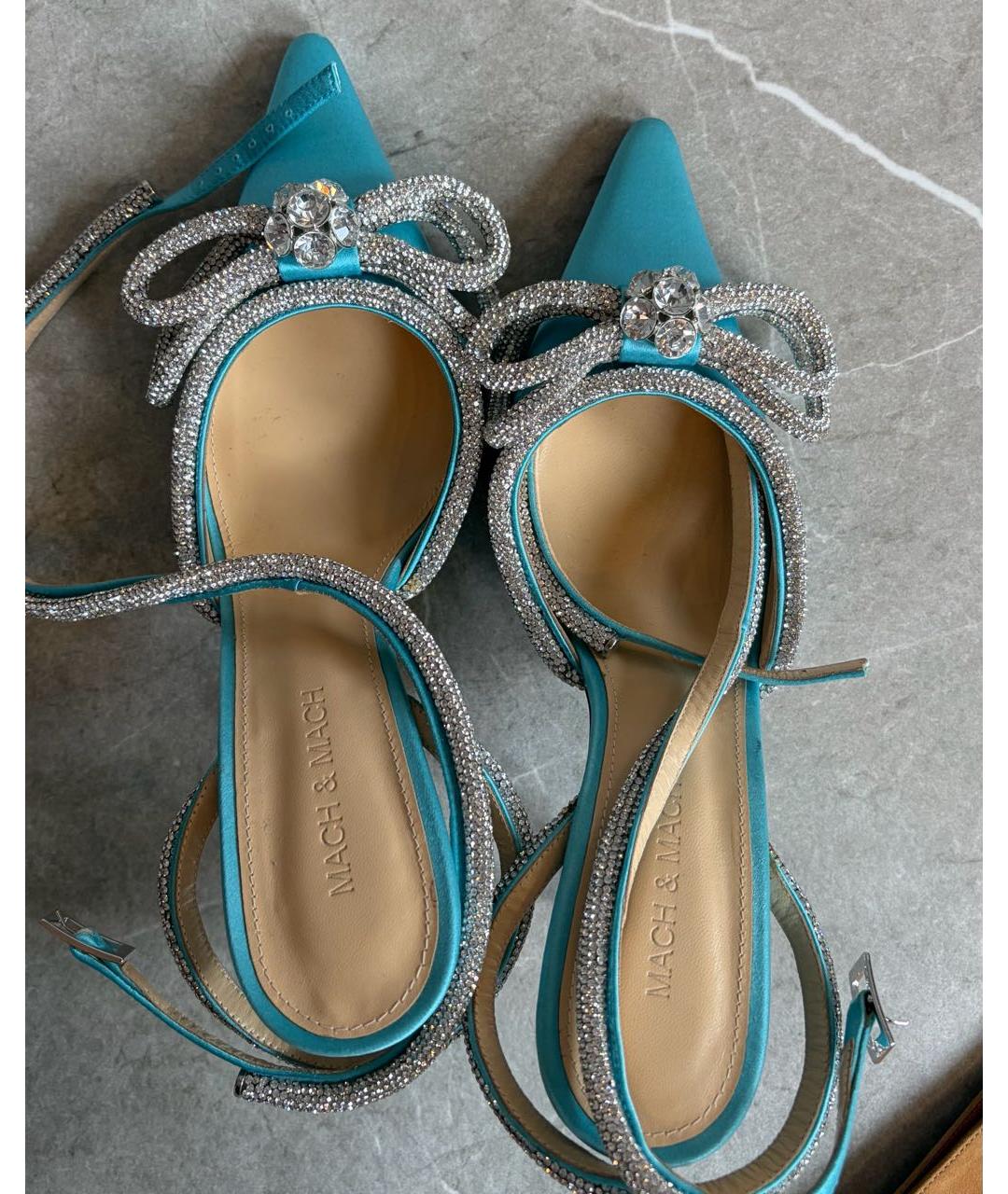 MACH&MACH Голубые текстильные туфли, фото 3