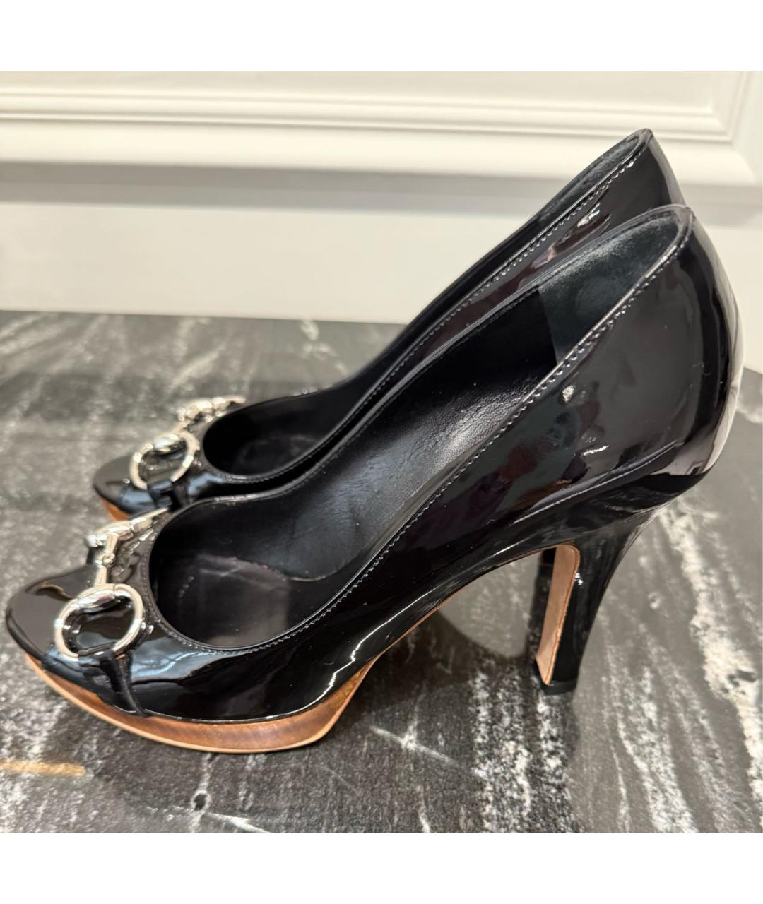 GUCCI Черные туфли из лакированной кожи, фото 3