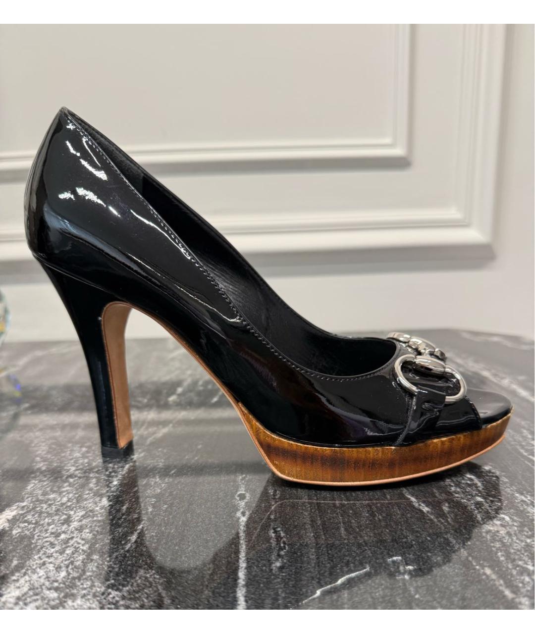 GUCCI Черные туфли из лакированной кожи, фото 7