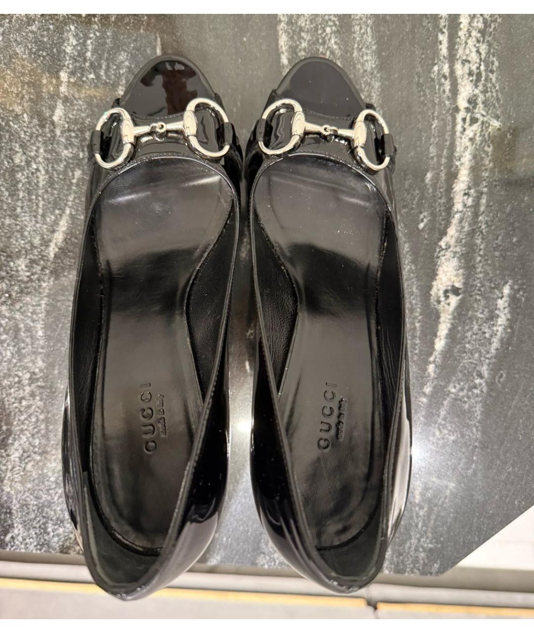 GUCCI Черные туфли из лакированной кожи, фото 2