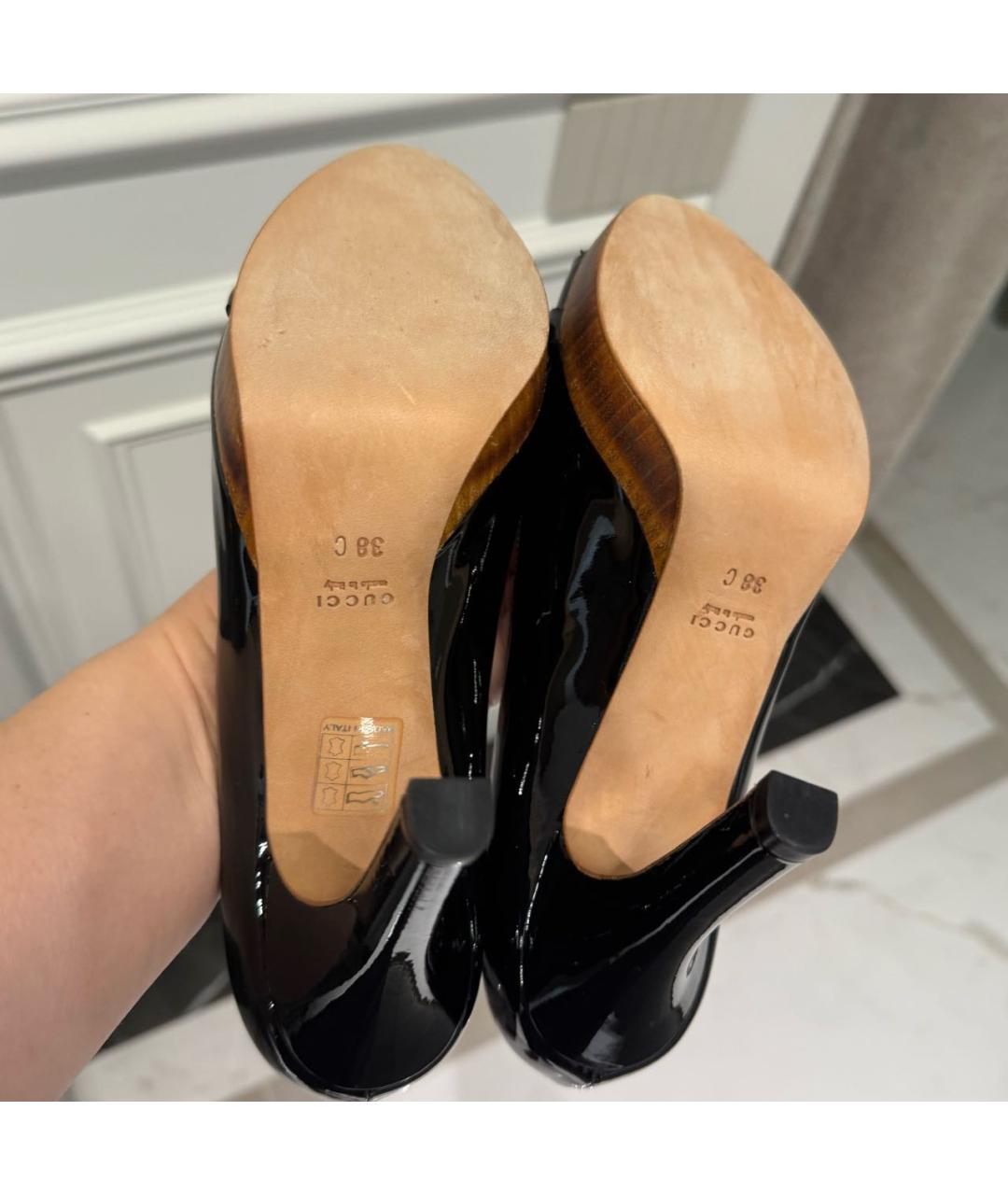 GUCCI Черные туфли из лакированной кожи, фото 5