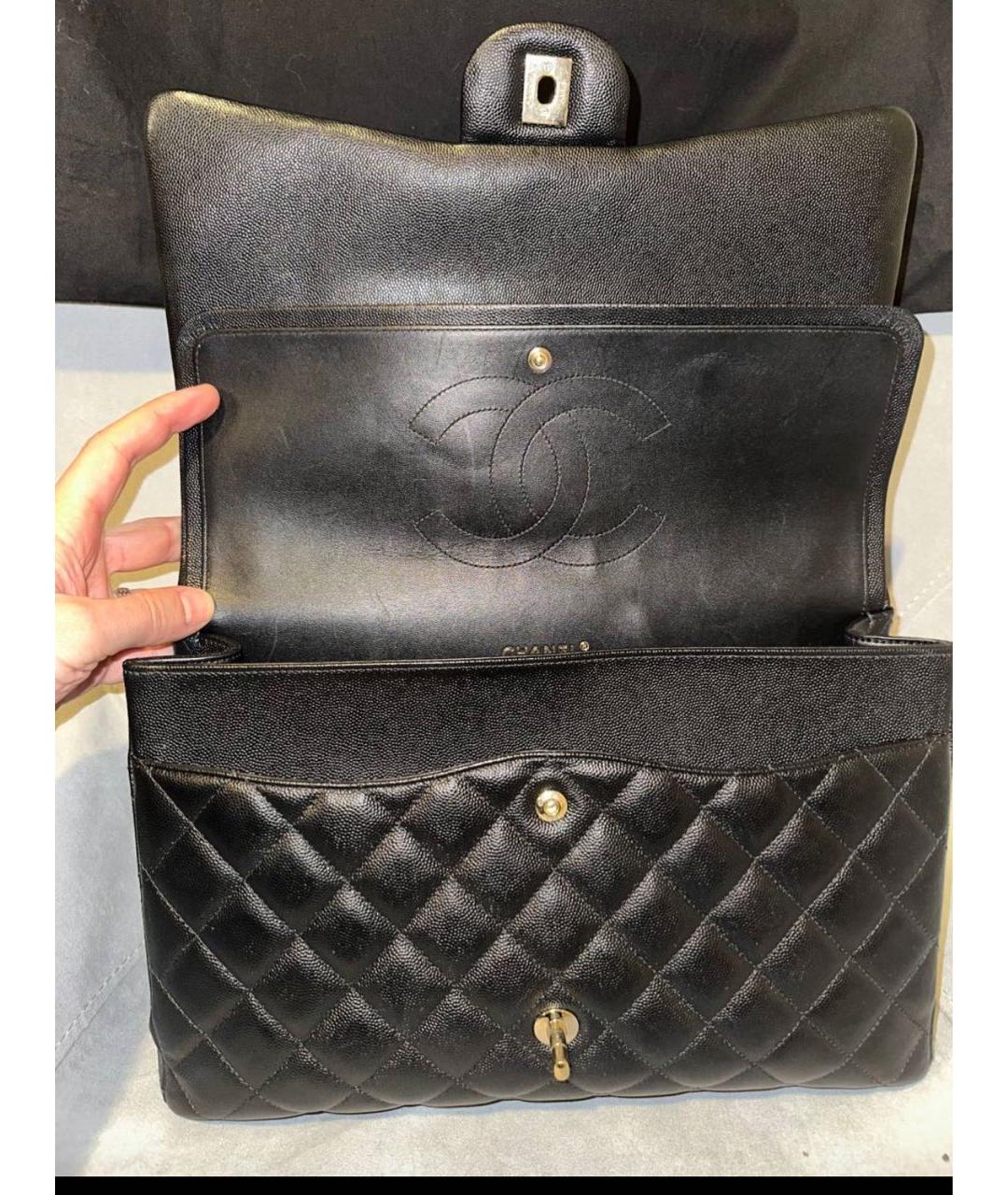 CHANEL Черная кожаная сумка через плечо, фото 6