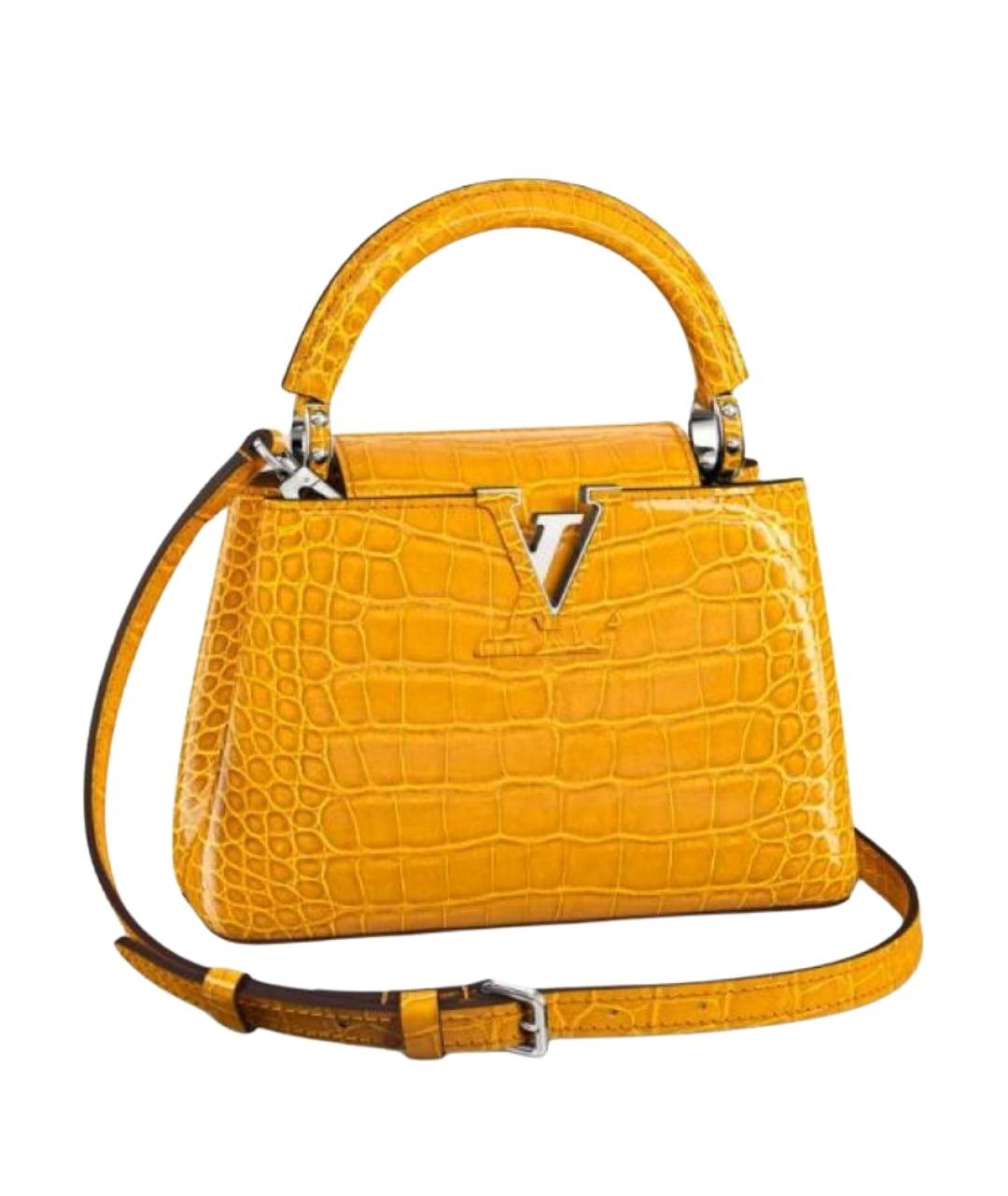 LOUIS VUITTON Золотая кожаная сумка через плечо, фото 1