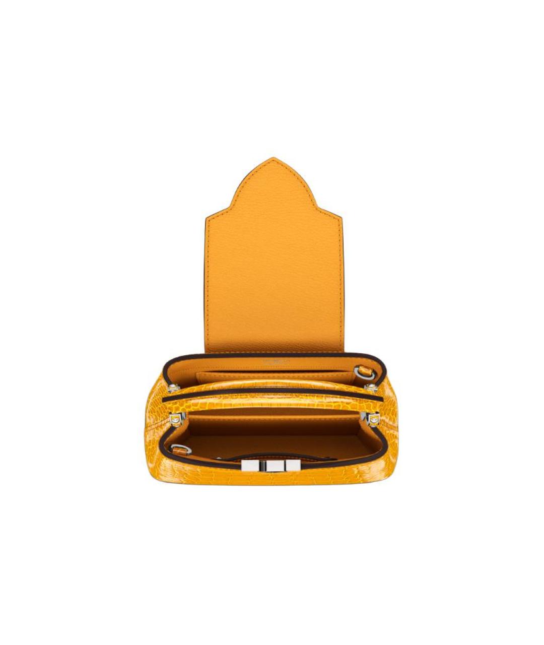 LOUIS VUITTON Золотая кожаная сумка через плечо, фото 4