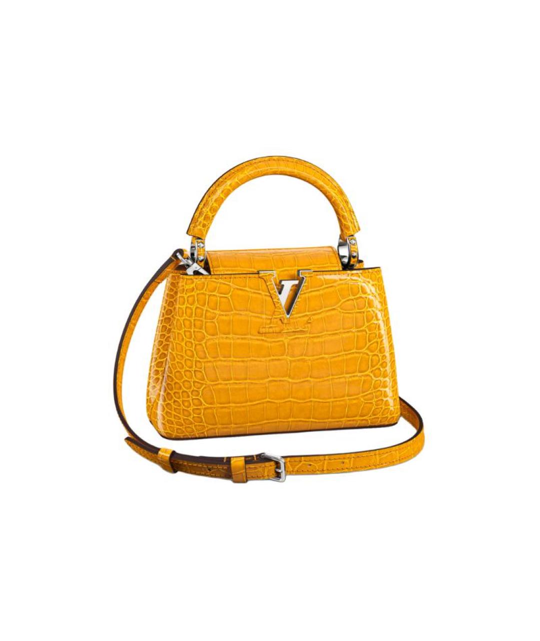 LOUIS VUITTON Золотая кожаная сумка через плечо, фото 6