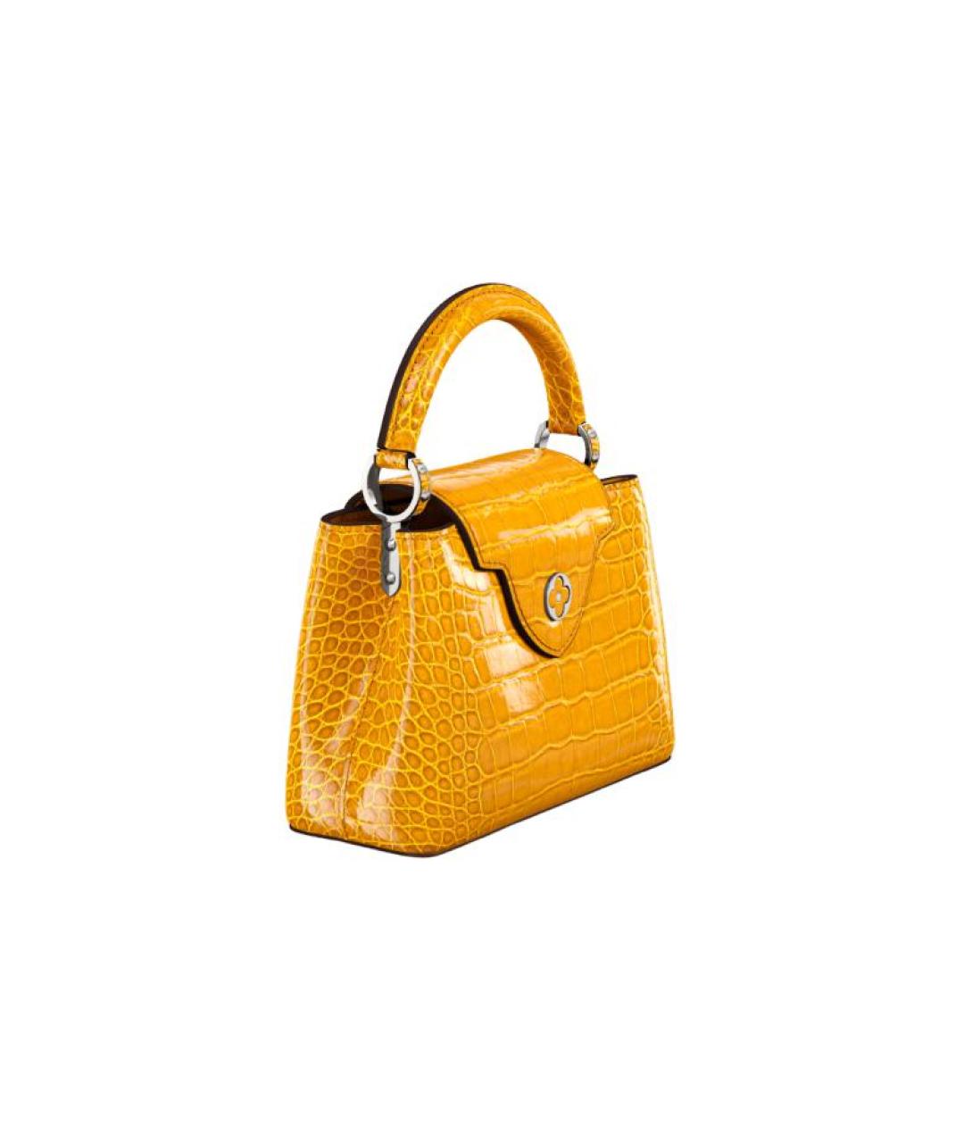 LOUIS VUITTON Золотая кожаная сумка через плечо, фото 2