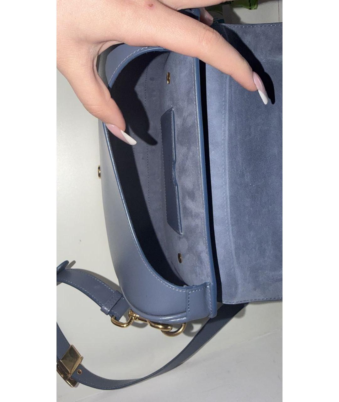CHRISTIAN DIOR Темно-синяя кожаная сумка через плечо, фото 4