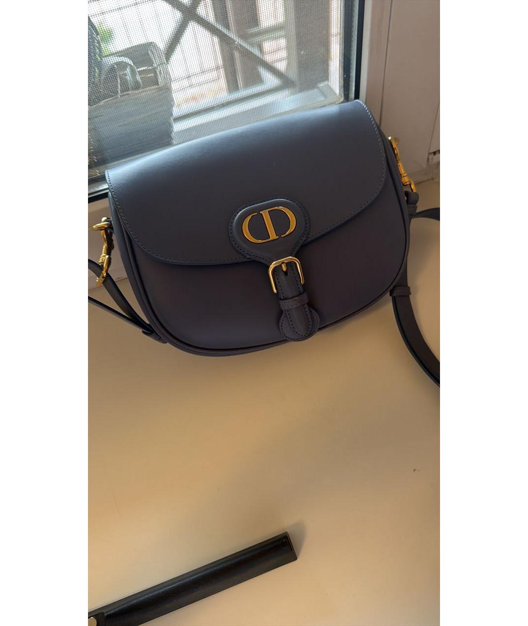 CHRISTIAN DIOR Темно-синяя кожаная сумка через плечо, фото 5