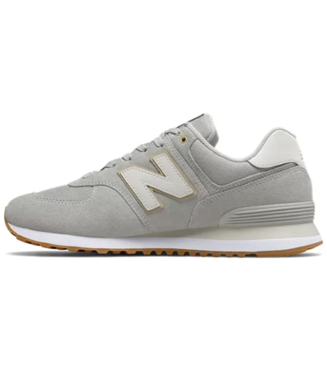 NEW BALANCE Серые кожаные кроссовки, фото 2
