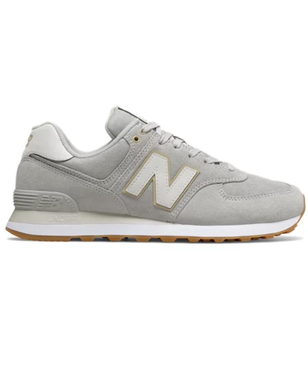 NEW BALANCE Серые кожаные кроссовки, фото 1