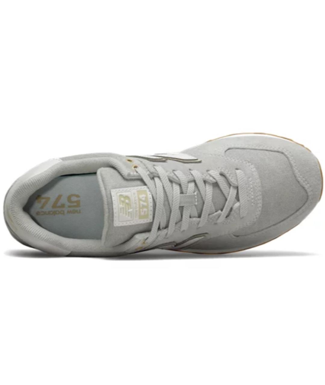 NEW BALANCE Серые кожаные кроссовки, фото 3