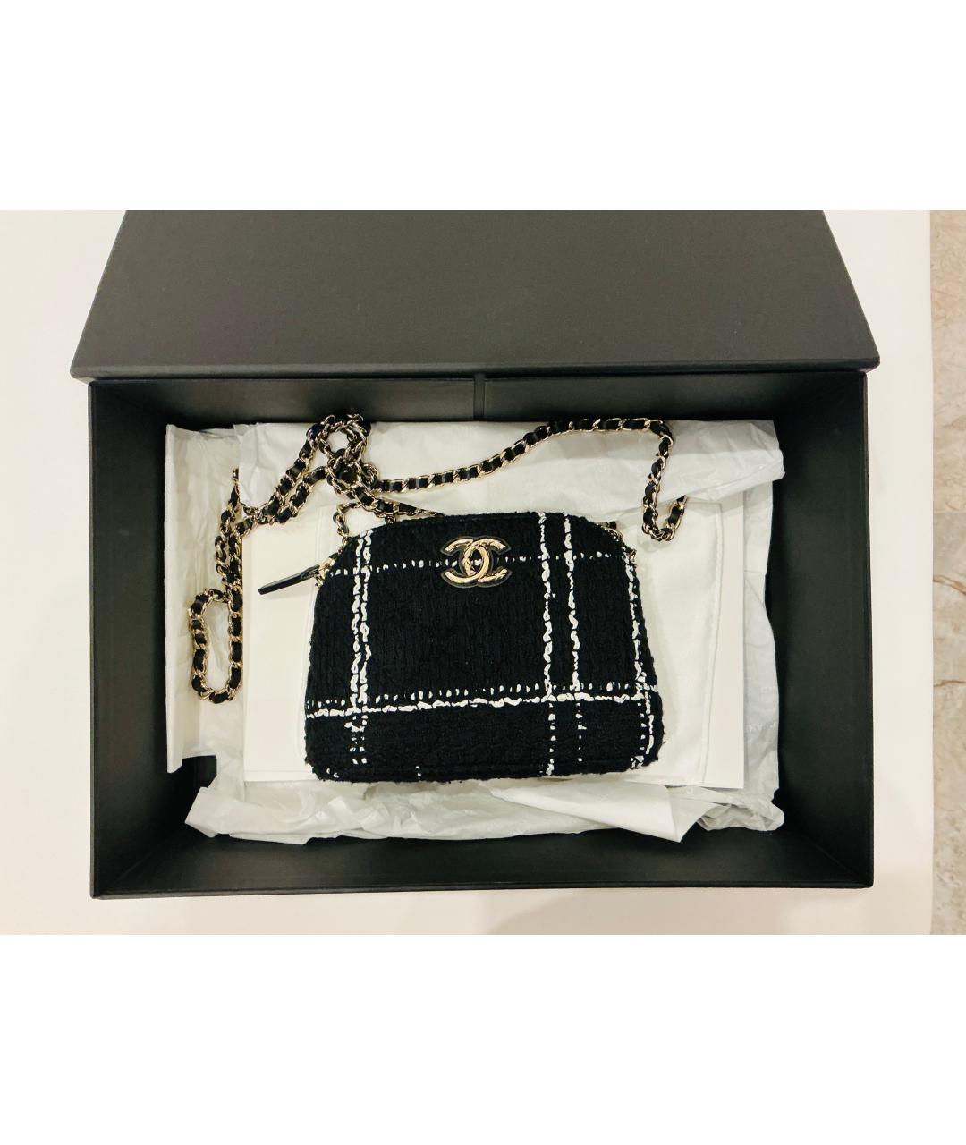 CHANEL Черная твидовая сумка через плечо, фото 9