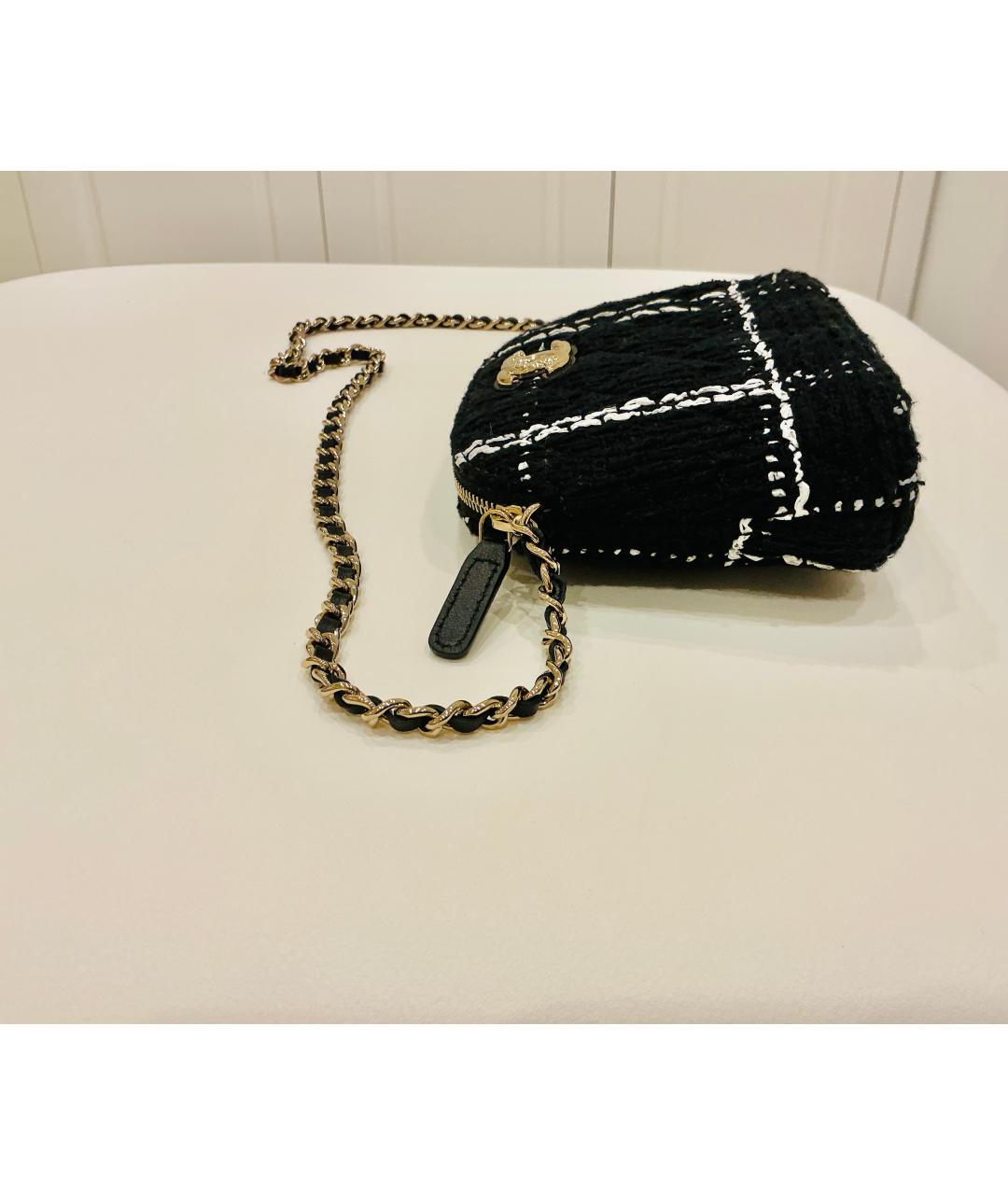 CHANEL Черная твидовая сумка через плечо, фото 6