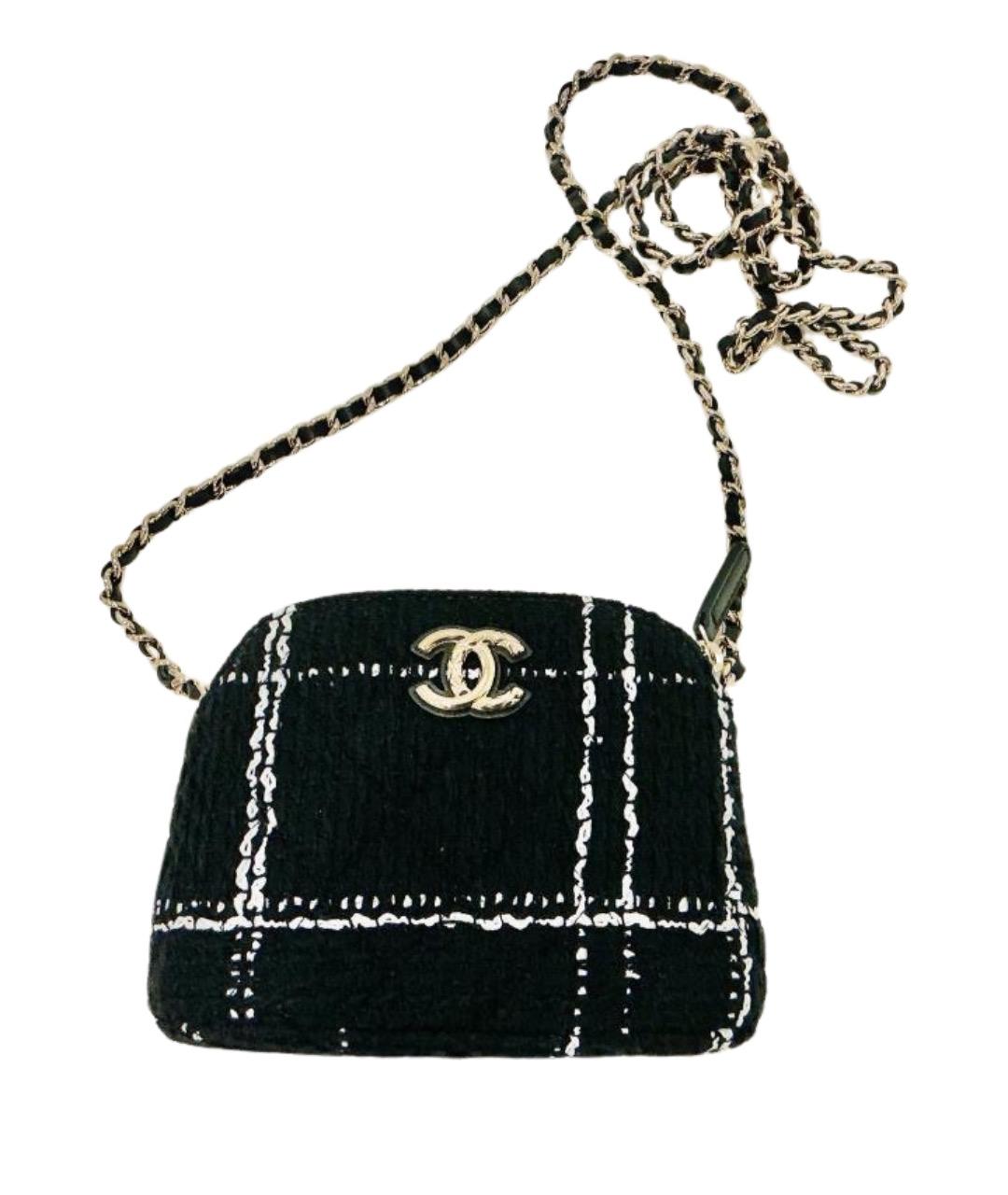 CHANEL Черная твидовая сумка через плечо, фото 1