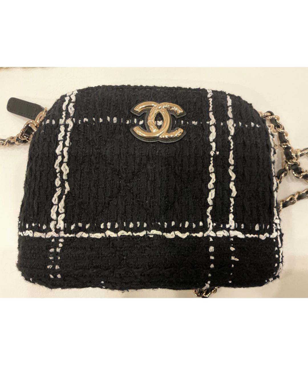 CHANEL Черная твидовая сумка через плечо, фото 5