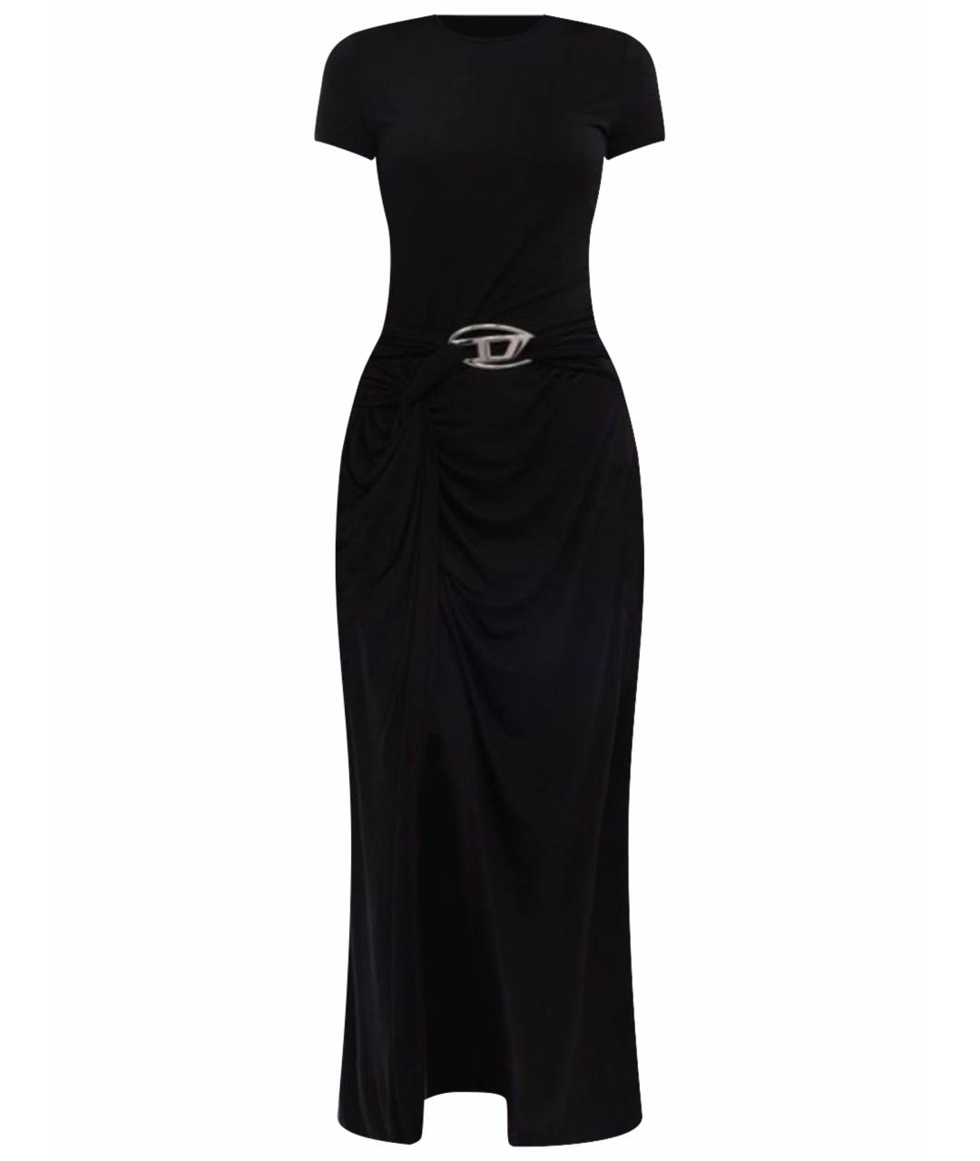 DIESEL Черное хлопко-эластановое повседневное платье, фото 1