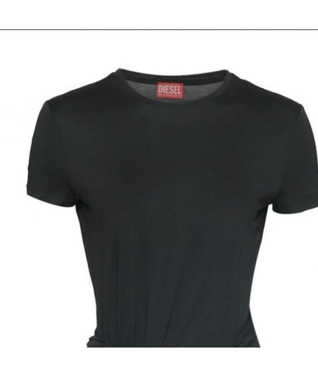 DIESEL Черное хлопко-эластановое повседневное платье, фото 5