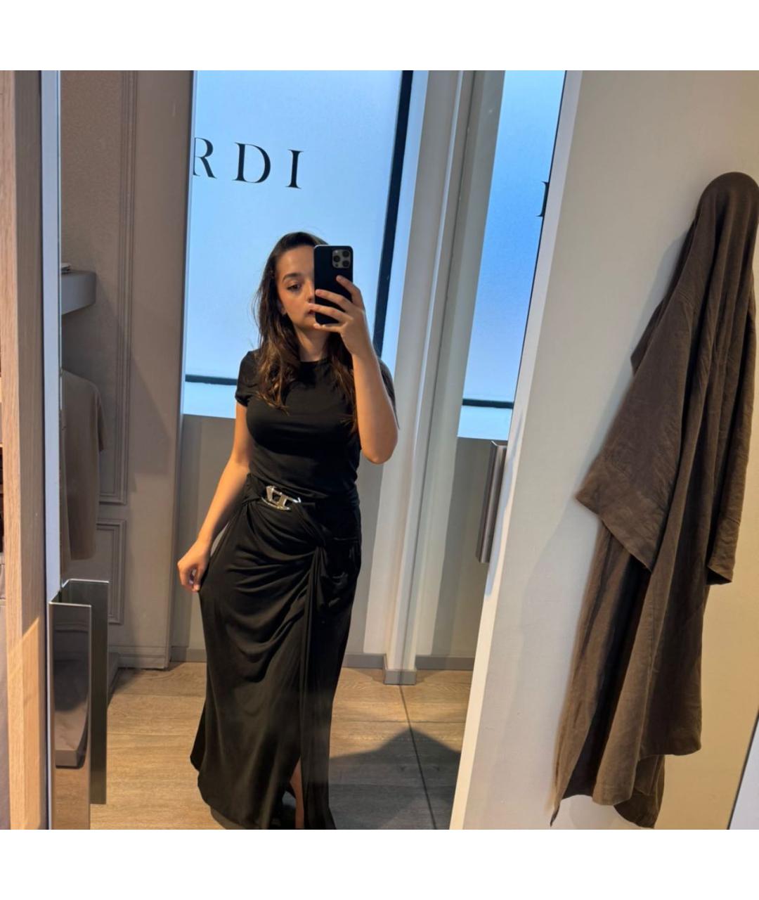 DIESEL Черное хлопко-эластановое повседневное платье, фото 4