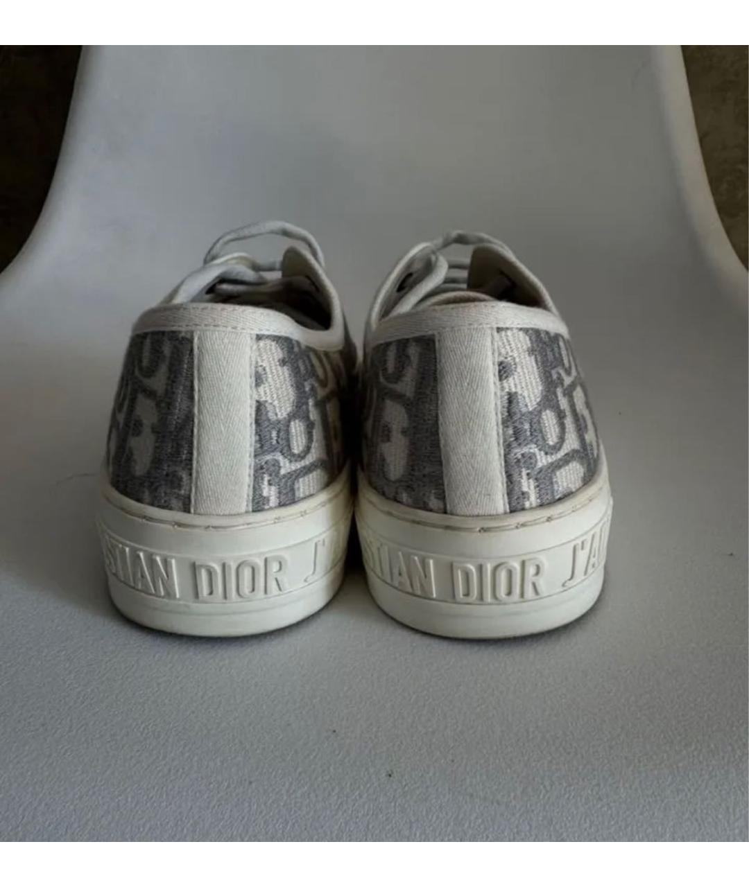 CHRISTIAN DIOR Серые текстильные кеды, фото 4