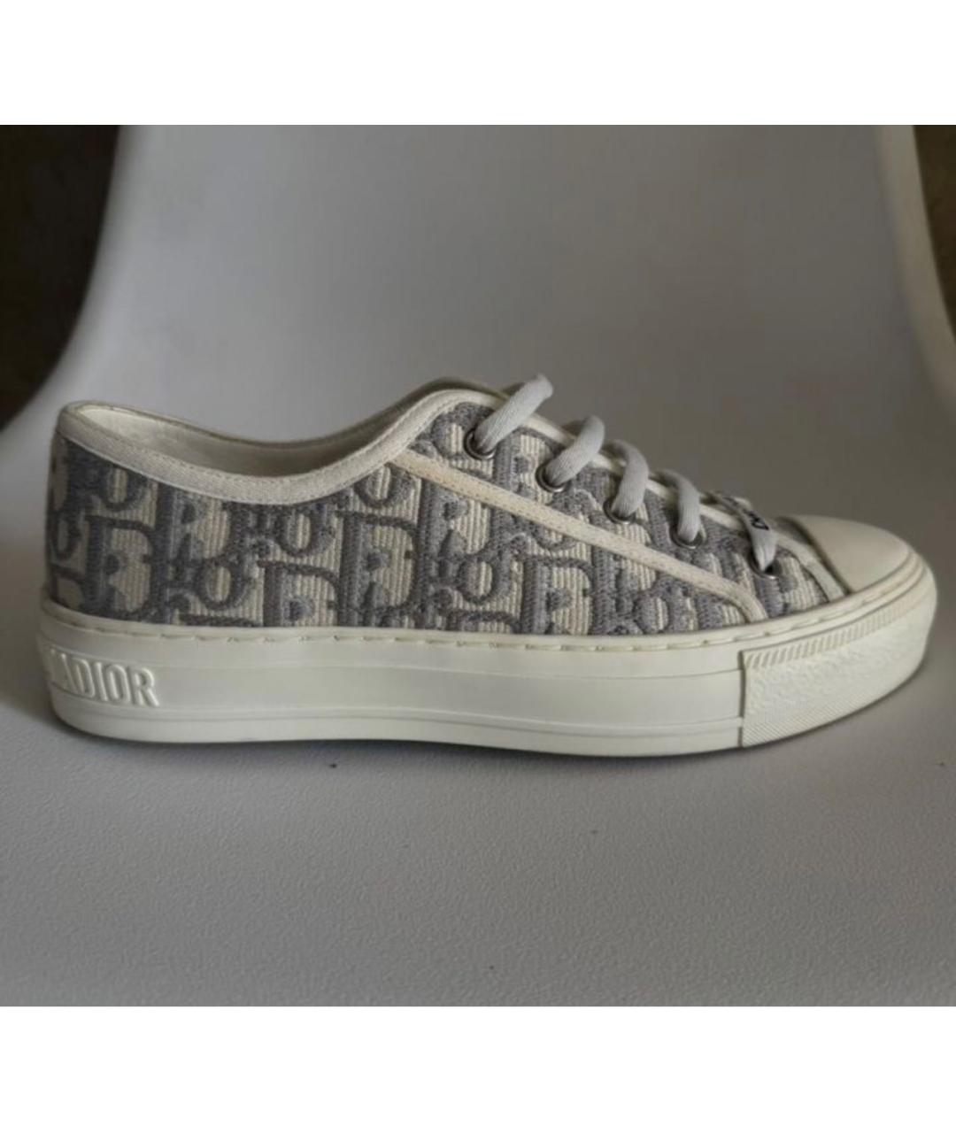 CHRISTIAN DIOR Серые текстильные кеды, фото 5