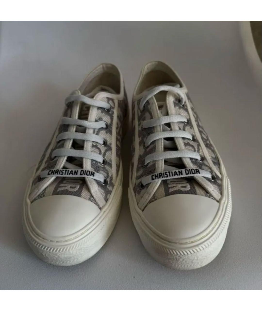 CHRISTIAN DIOR Серые текстильные кеды, фото 2