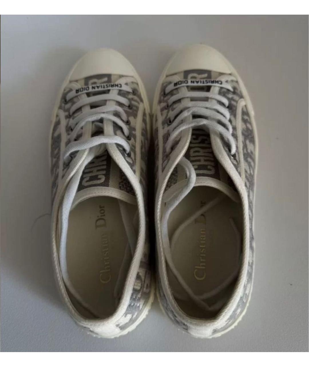 CHRISTIAN DIOR Серые текстильные кеды, фото 3
