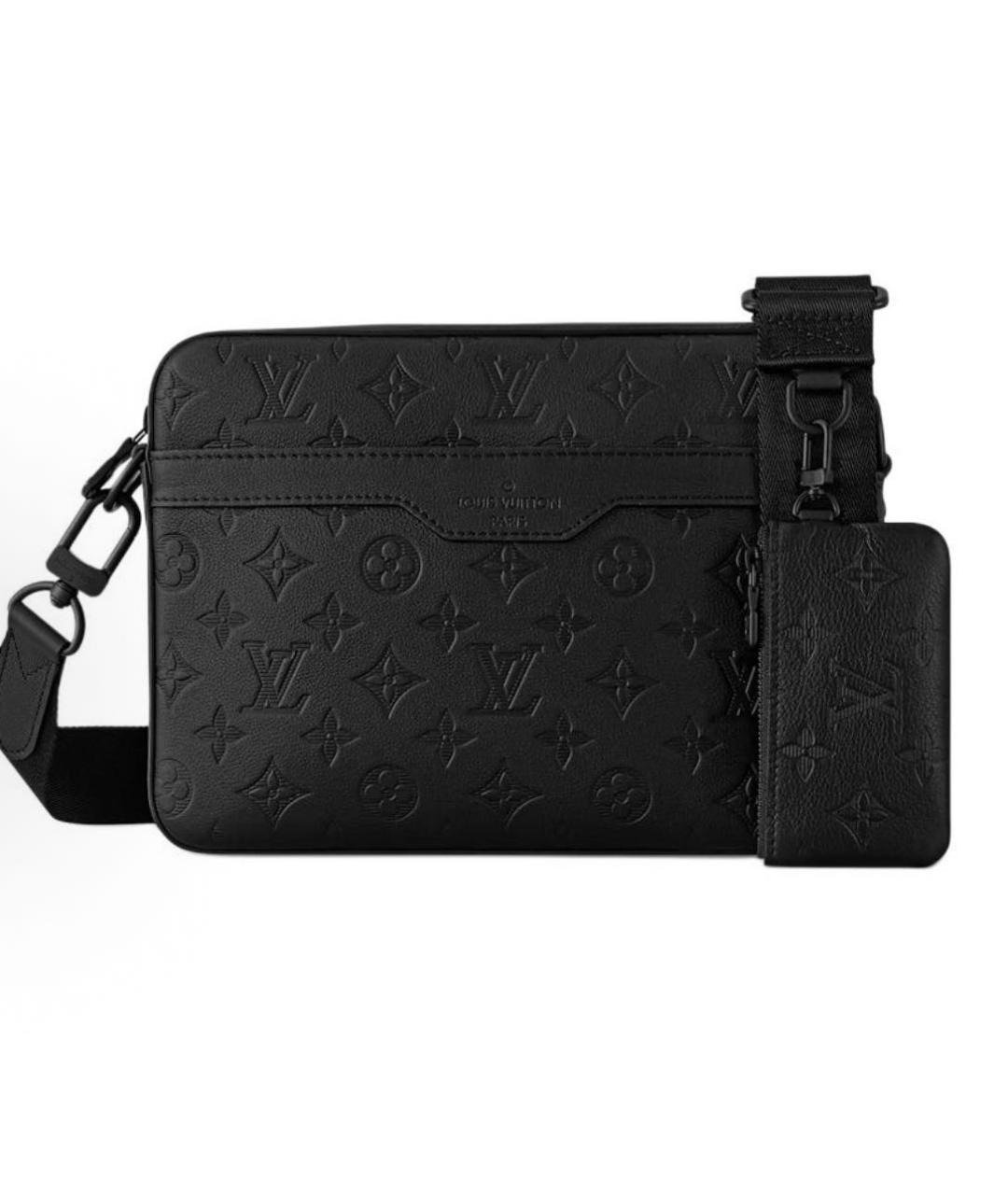 LOUIS VUITTON Черная кожаная сумка на плечо, фото 4