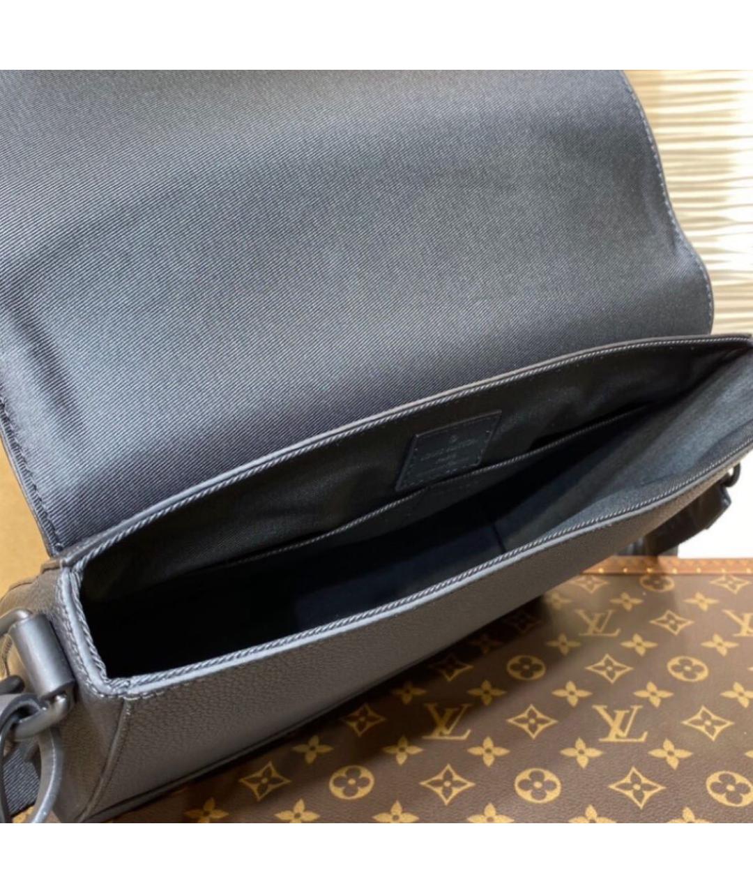 LOUIS VUITTON Черная кожаная сумка на плечо, фото 3