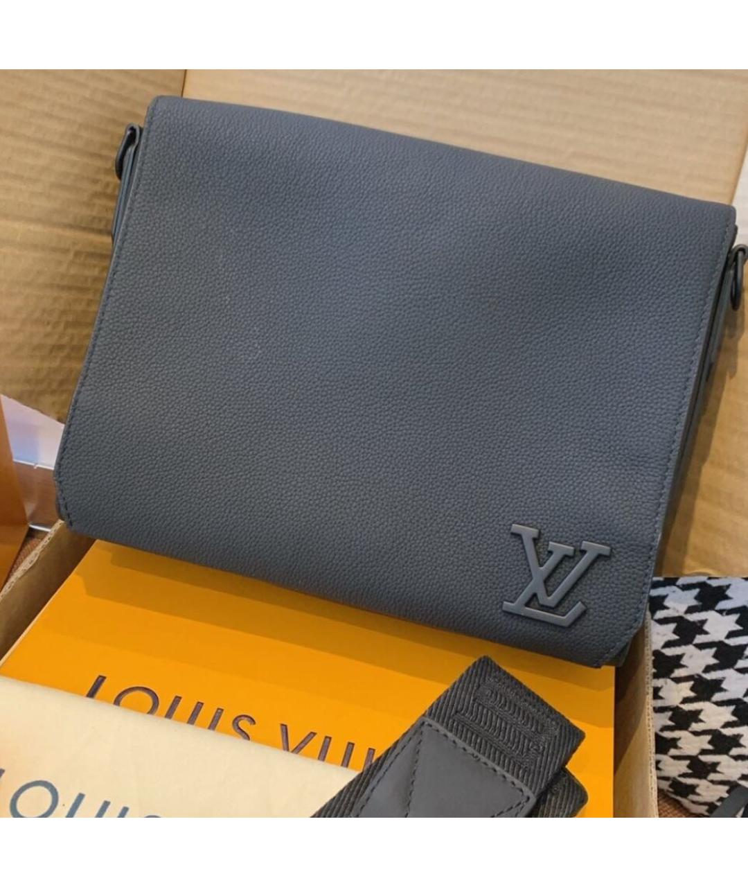 LOUIS VUITTON Черная кожаная сумка на плечо, фото 2