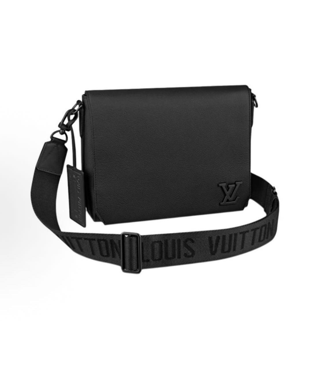 LOUIS VUITTON Черная кожаная сумка на плечо, фото 4