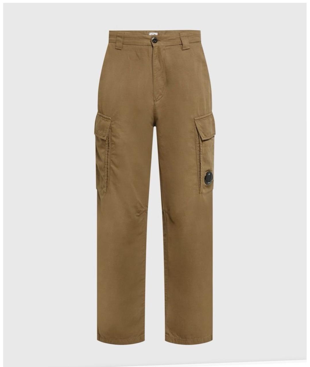 CP COMPANY Коричневые льняные повседневные брюки, фото 2