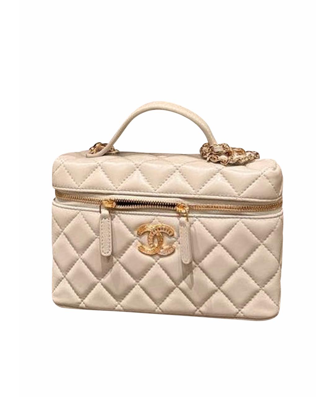 CHANEL Бежевая кожаная сумка через плечо, фото 1