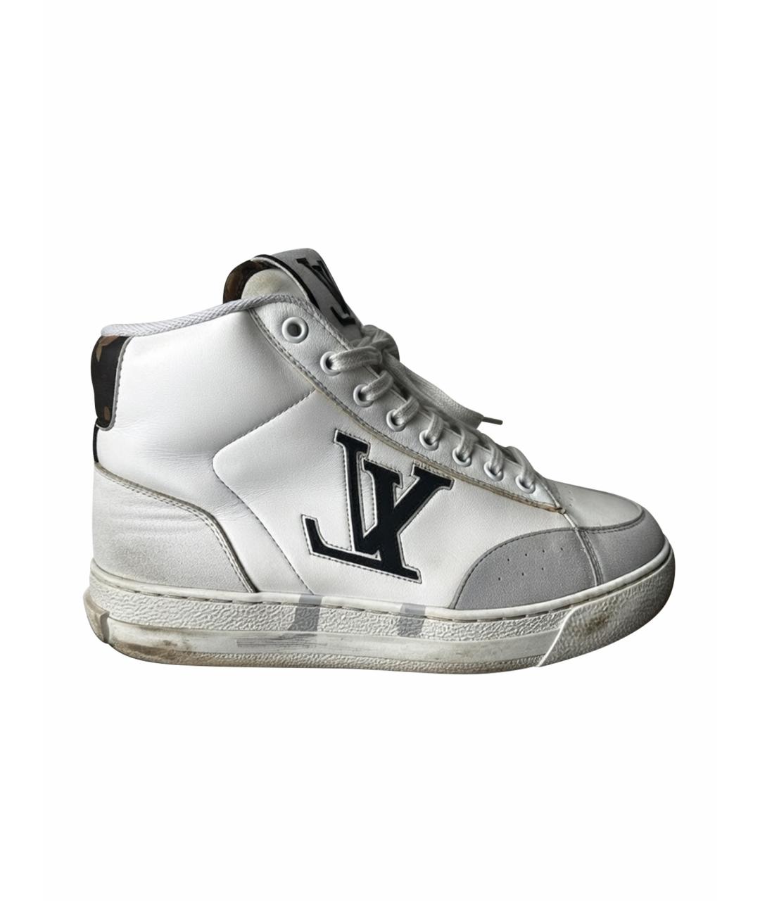 LOUIS VUITTON Белые кожаные высокие кроссовки / кеды, фото 1