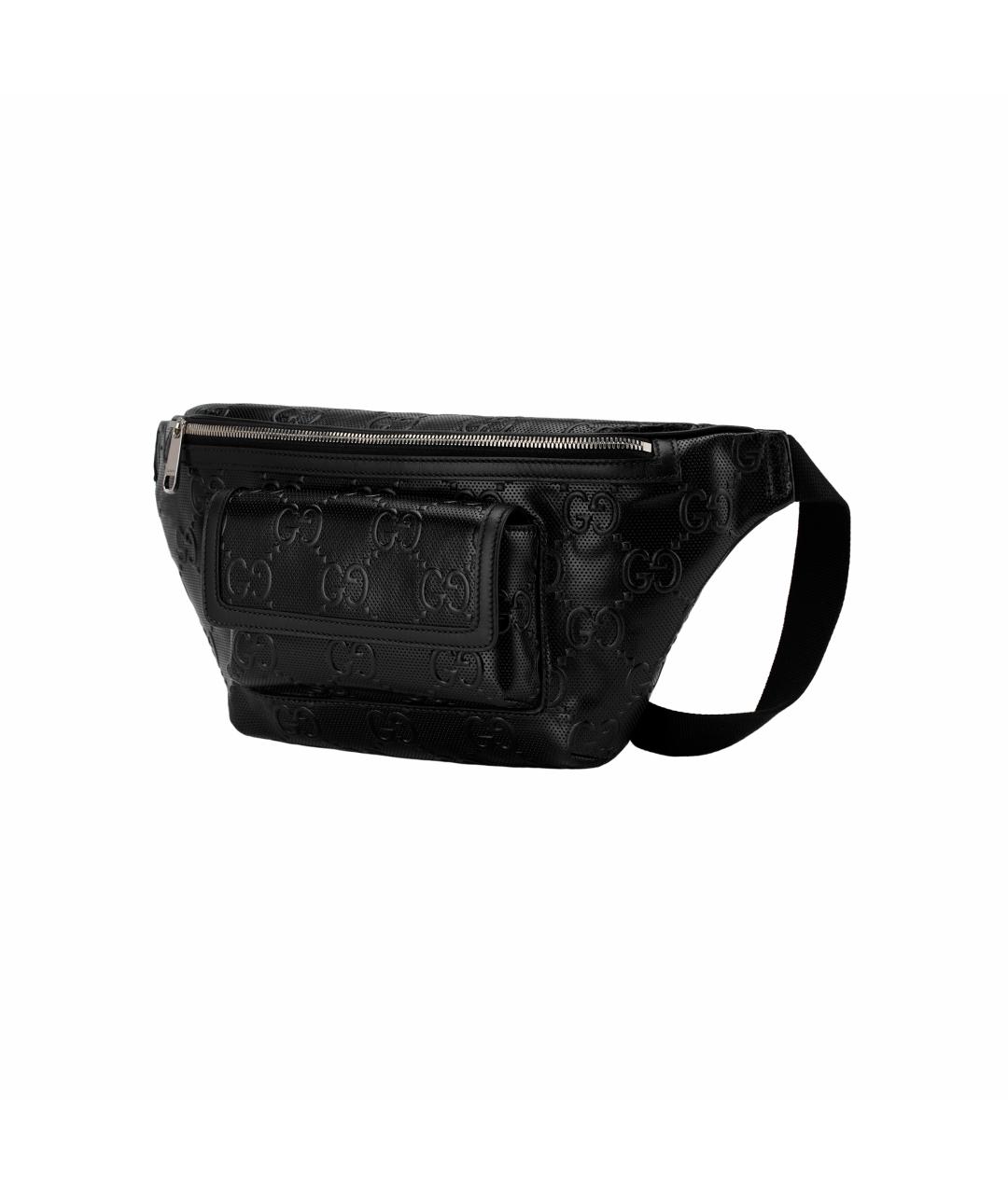 GUCCI Черная кожаная поясная сумка, фото 3