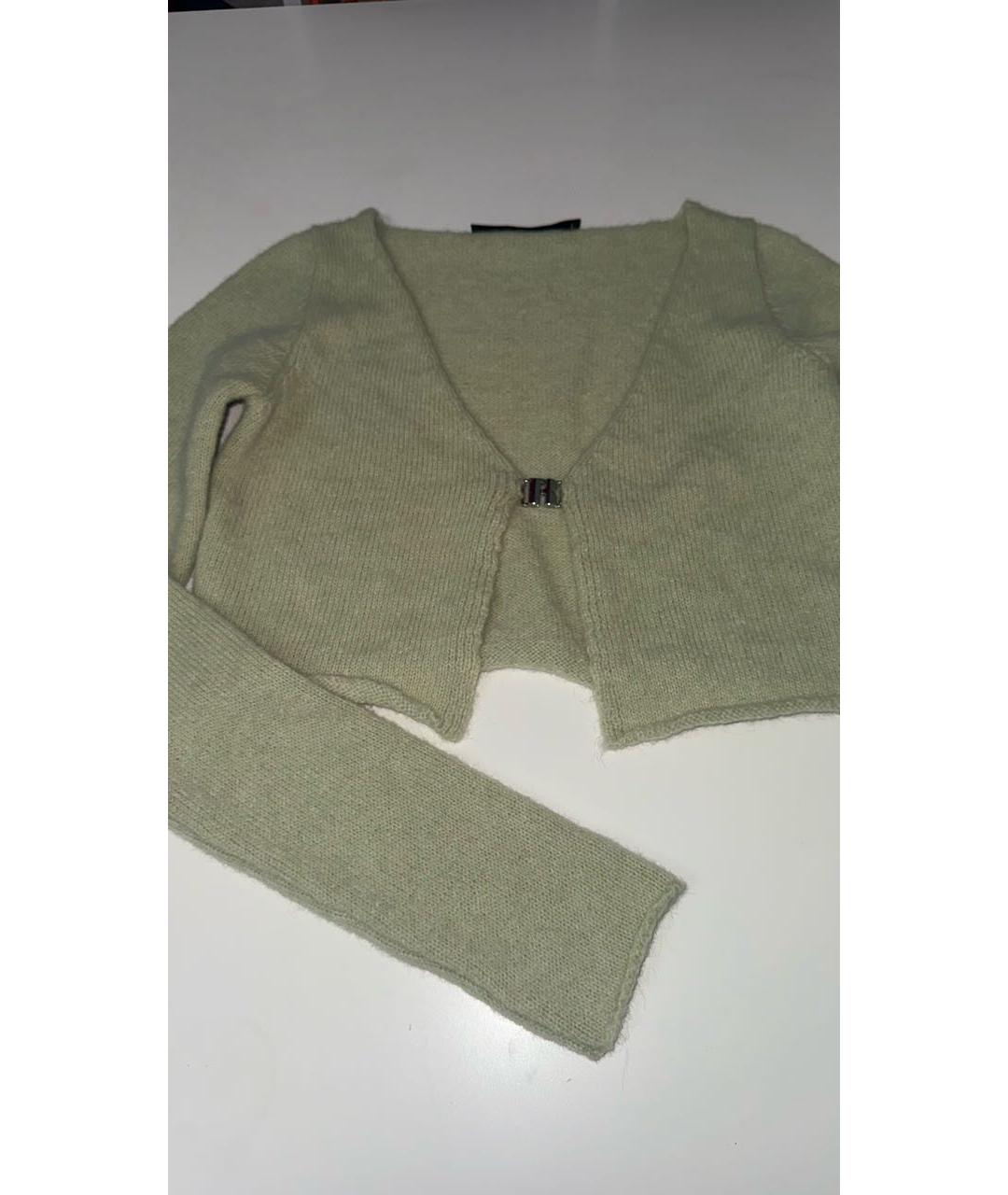 ROTATE Салатовый шерстяной кардиган, фото 2