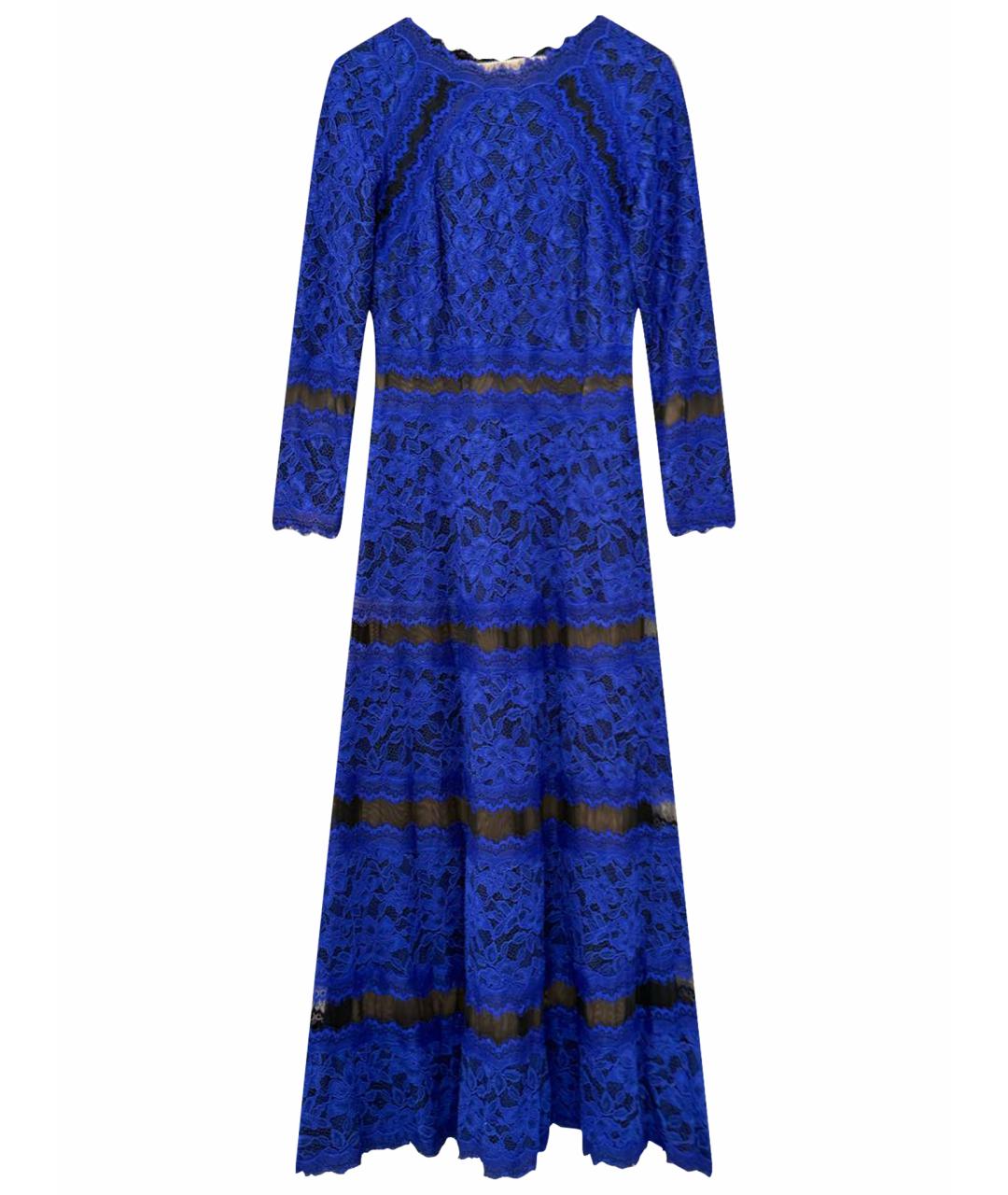TADASHI SHOJI Синее кружевное вечернее платье, фото 1