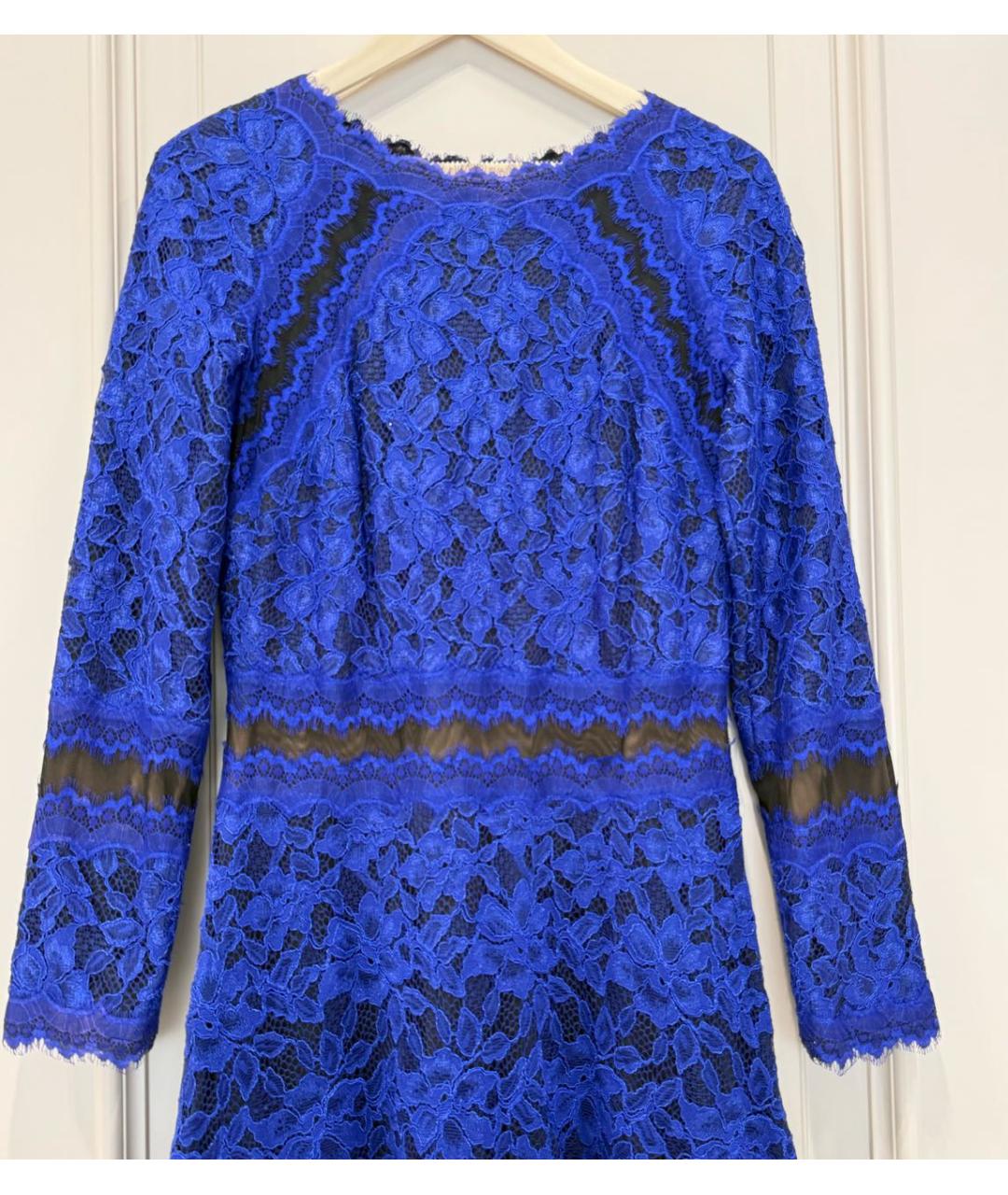 TADASHI SHOJI Синее кружевное вечернее платье, фото 3