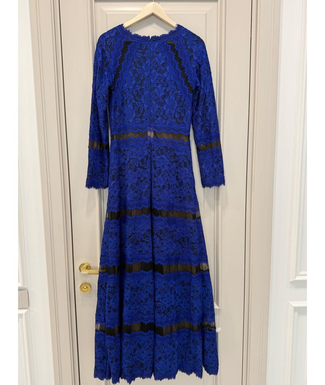 TADASHI SHOJI Синее кружевное вечернее платье, фото 2