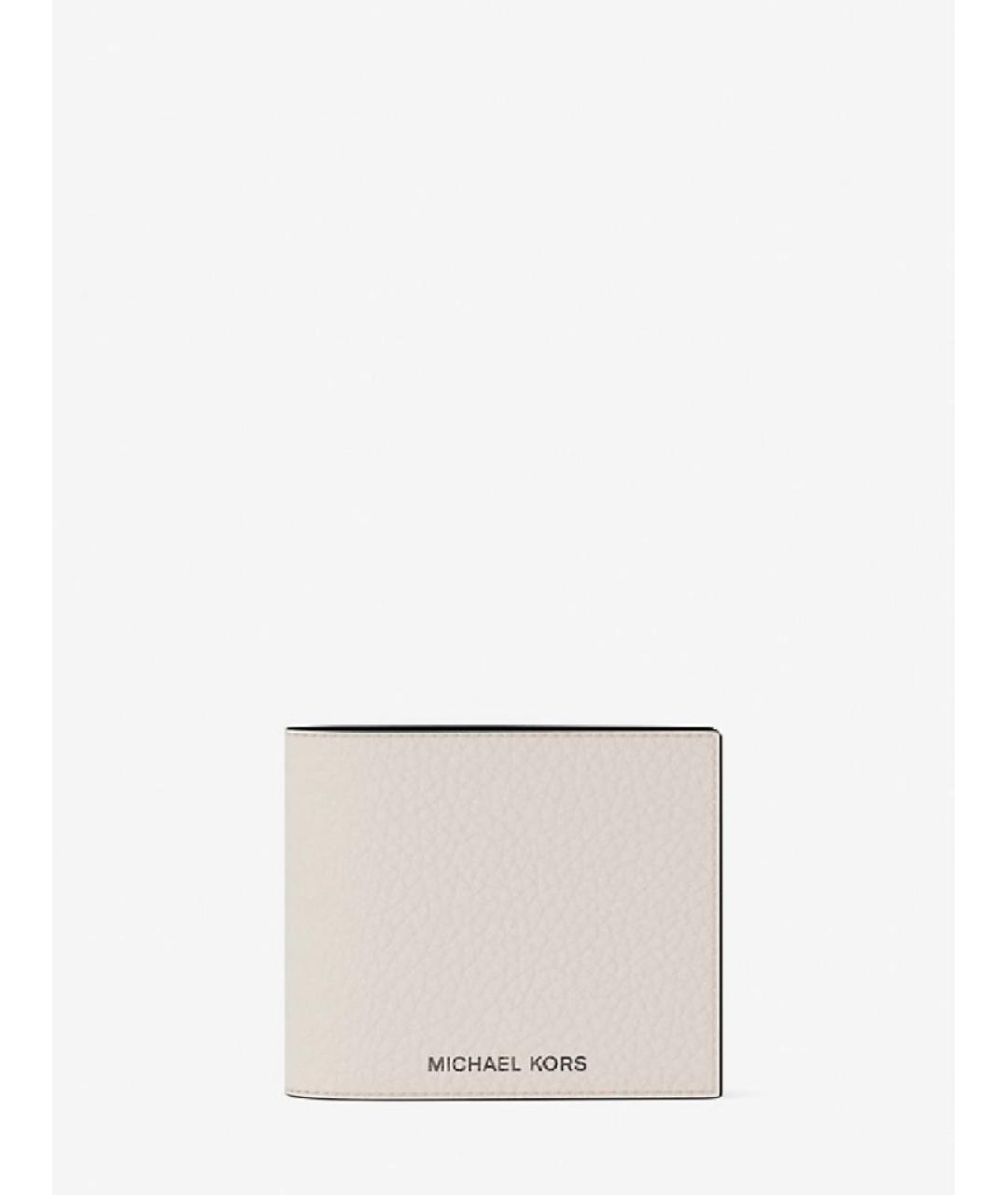 MICHAEL KORS Бежевый кожаный кошелек, фото 2