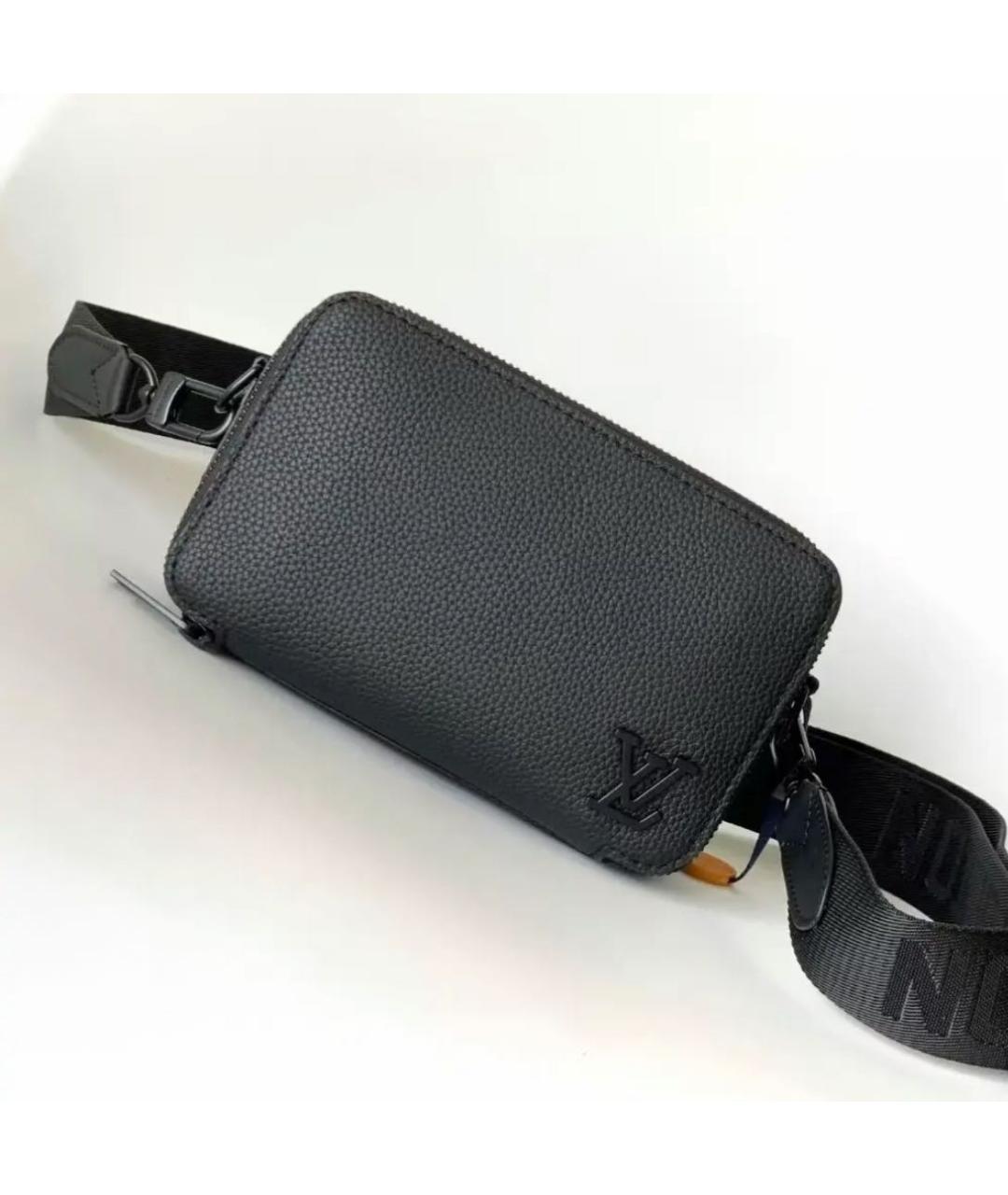 LOUIS VUITTON Черная кожаная сумка на плечо, фото 2