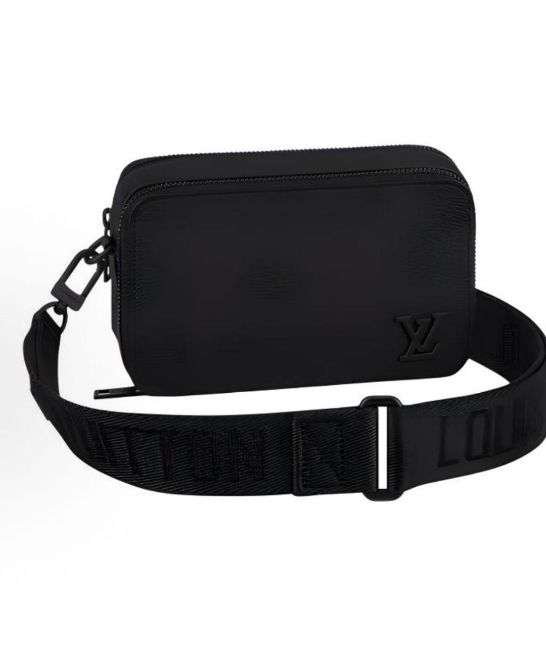 LOUIS VUITTON Черная кожаная сумка на плечо, фото 4