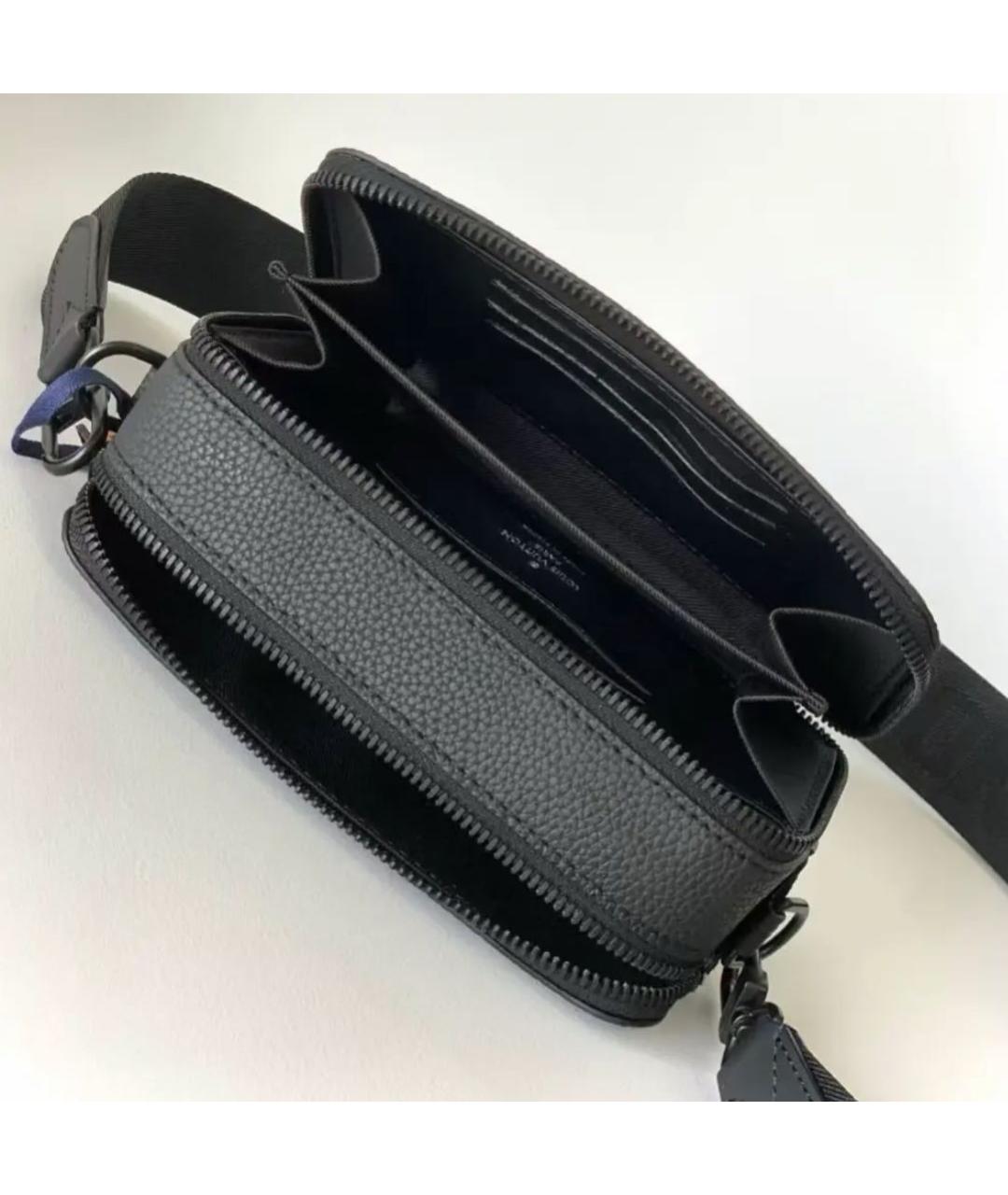 LOUIS VUITTON Черная кожаная сумка на плечо, фото 3