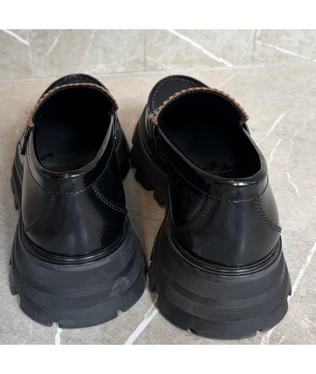 ALEXANDER MCQUEEN Черные лоферы из лакированной кожи, фото 4