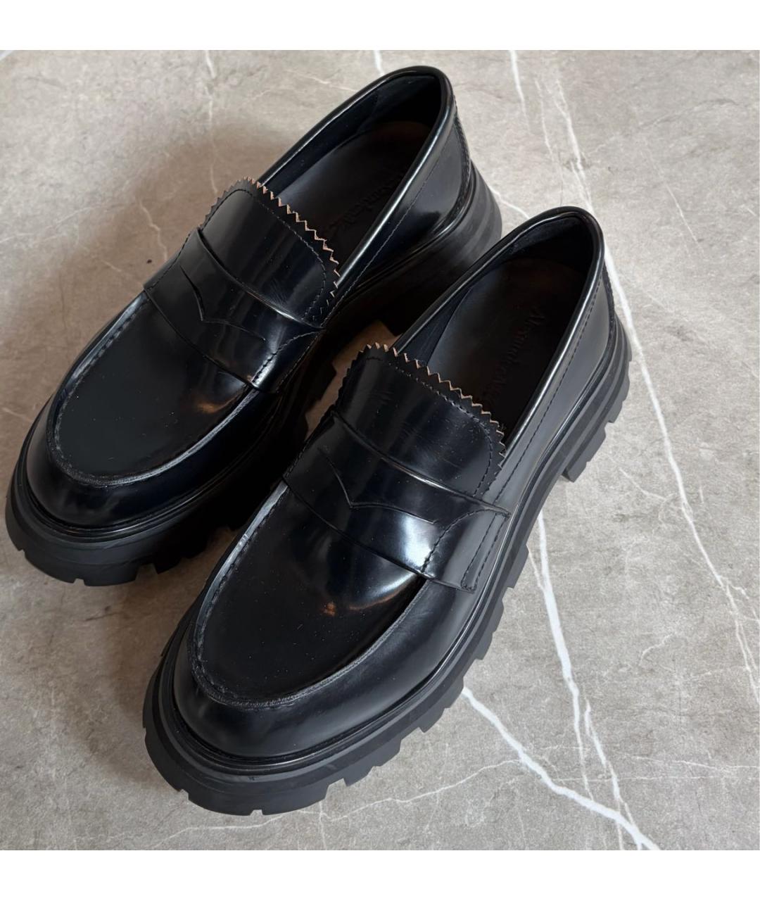 ALEXANDER MCQUEEN Черные лоферы из лакированной кожи, фото 6