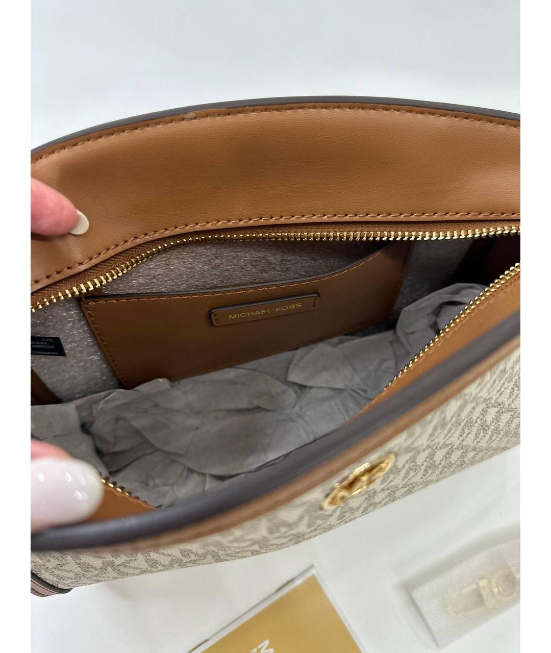 MICHAEL KORS Бежевая сумка через плечо, фото 5