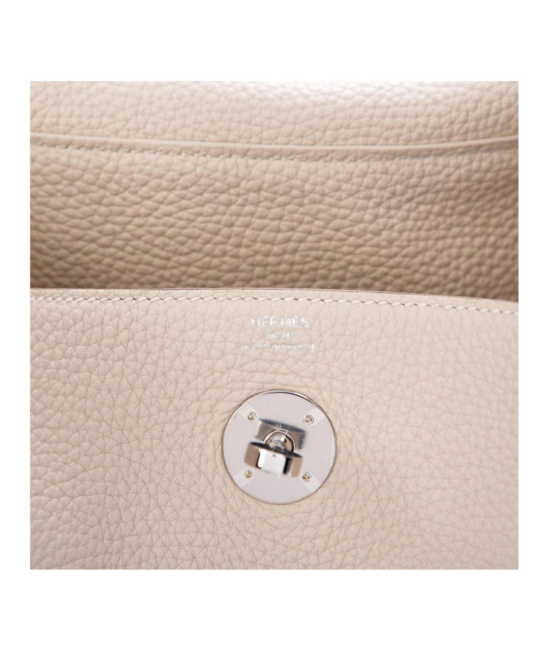 HERMES Белая кожаная сумка через плечо, фото 4