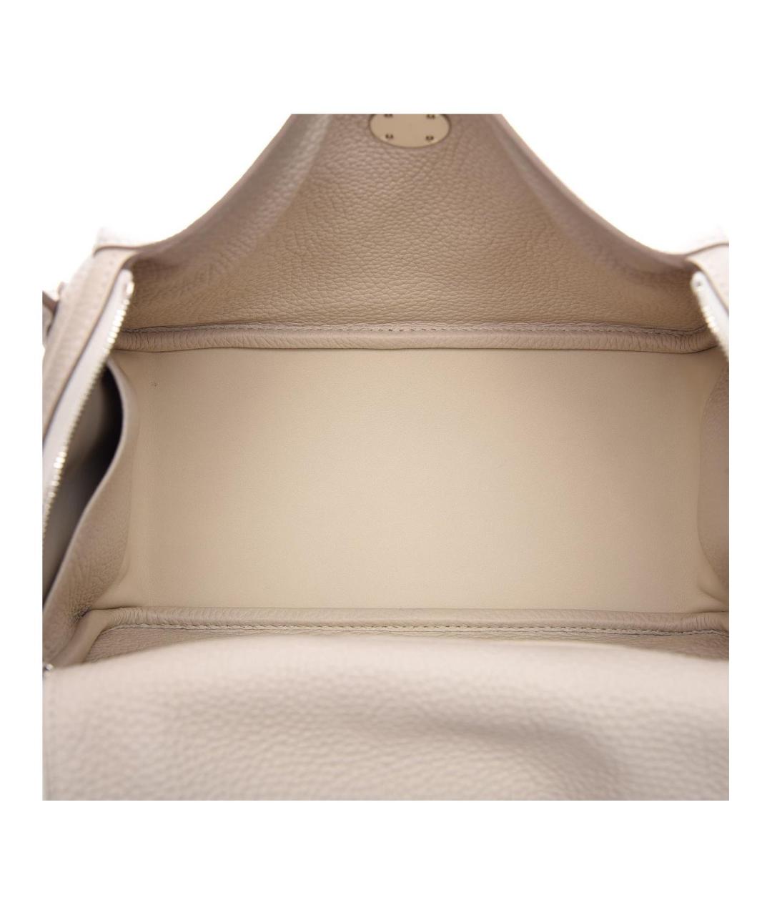 HERMES Белая кожаная сумка через плечо, фото 5